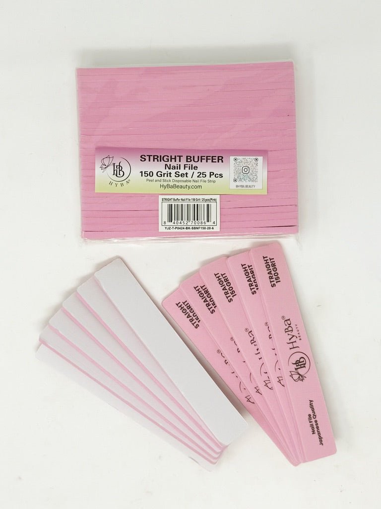 STRAIGHT BUffer Nail File 150 Refill Grit Set/25 pcs (Pink) - HYBA BEAUTY